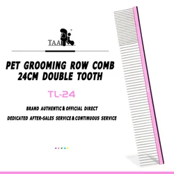 TAA Pet Grooming Comb Professional Sparse and Dense Row Comb Dog Comb Removes Hair of Knots and Tangles TL-24 Double Tooth Comb