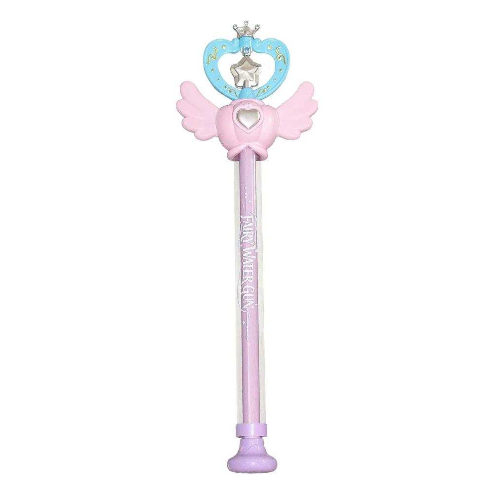 Sparkling Princess Wand Water Heart Decoration Push Spray Spray Water Refillable Water Tank Winged Wand Shape Fountain