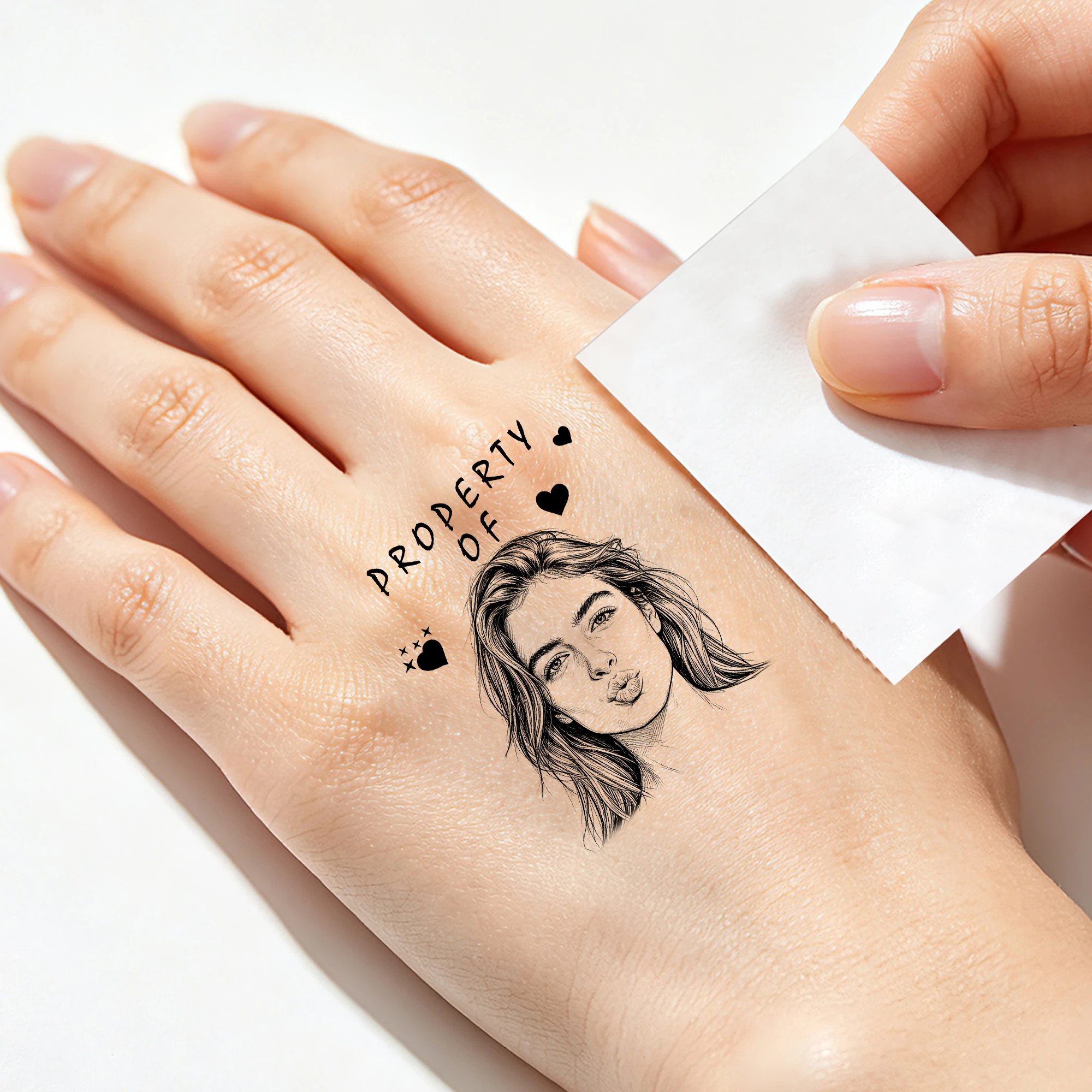 15-Pack Temporary Tattoos  Customizable Text  Pet Images and Couple Designs  Rectangular Shape  Perfect Party Gift for Boy