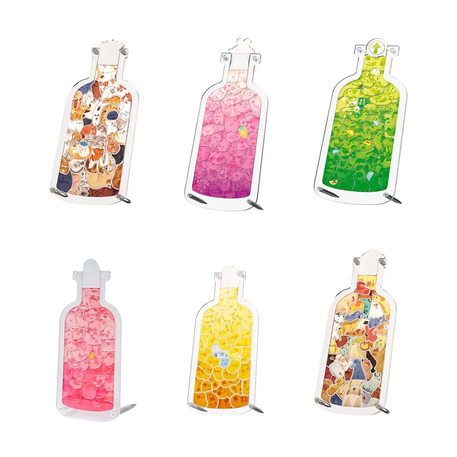 Animal Puzzle Toys Acrylic Puzzles DIY Home Decoration Birthday Gifts Acrylic Bottle Standee Puzzle for Adults Boys Girls