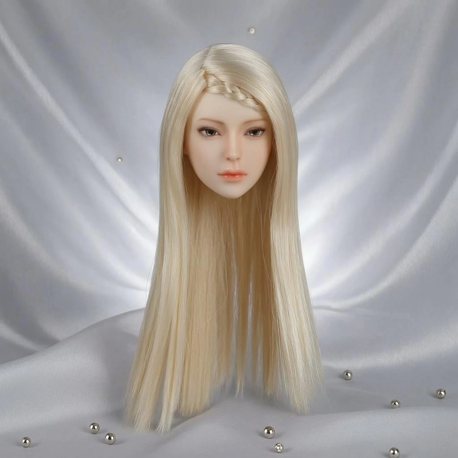 Customizable Rooted Hair Head Sculpt Standalone Head Piece Figure Accessory for 1 6 Scale Display Cabinet