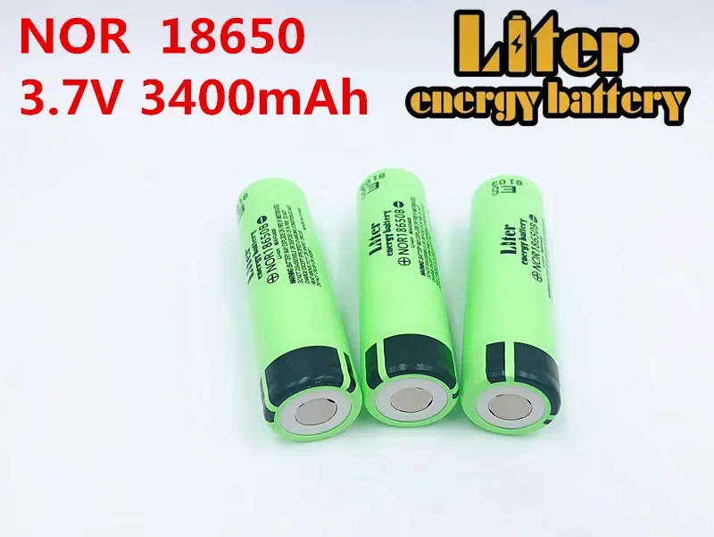 ลิตรพลังงานแบตเตอรี่6PCS 100% Original 18650 3.7V 3400MAH แบตเตอรี่ NOR18650B Lithium-Ion แบตเตอรี่ Rechargebale สำหรับแท็บเล็ต Pc