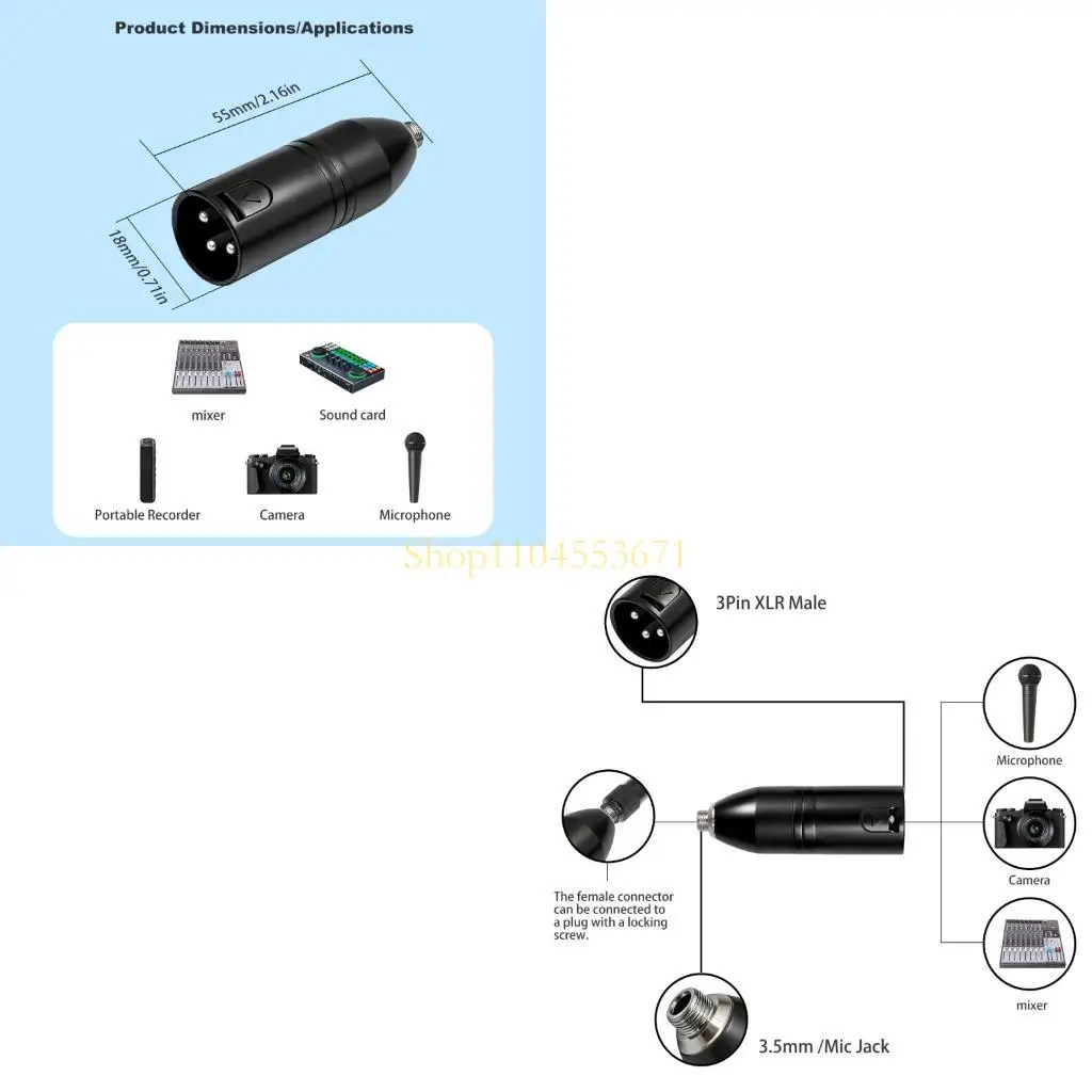 Best Seller Professional 3.5Mm TRS Female To 3Pin XLR Male Music Adapters TRS Mini-Plugs Microphones Adapters With Alloy Housing