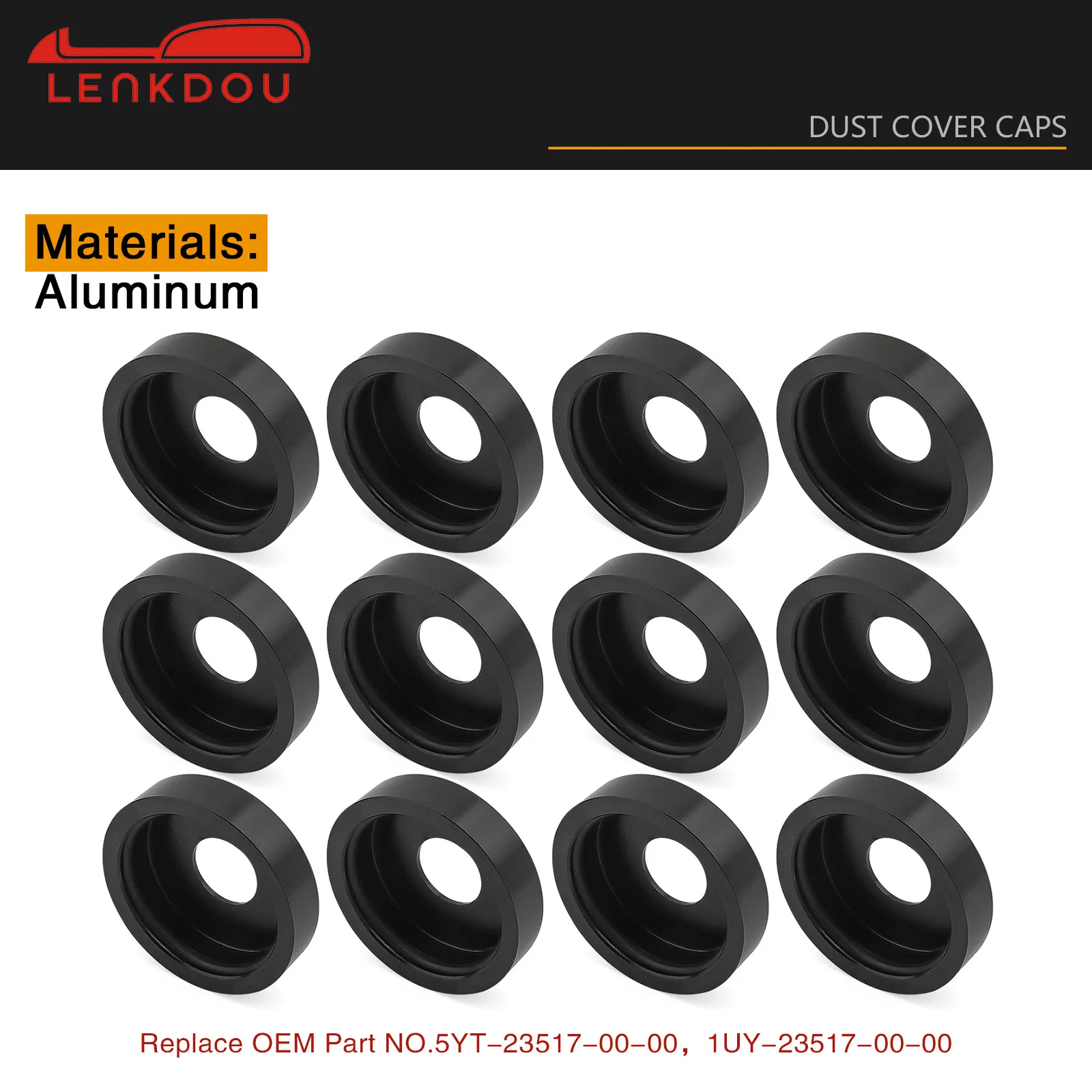 12PCS Aluminum A-arm Dust Cover Caps Set for Yamaha Banshee 350 Warrior 350 YFZ450 Raptor 660 700 Blaster 200