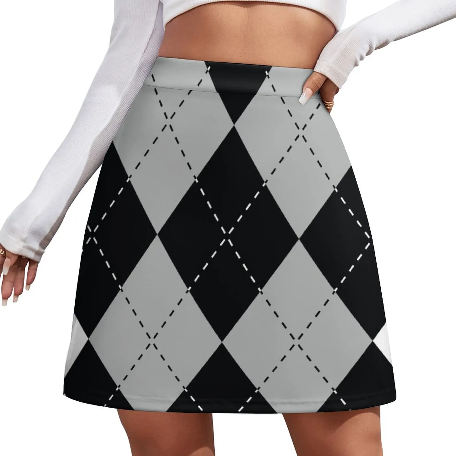 Argyle Diamonds 9 Black Mini Skirt Women's skirt skirts for womens luxury evening dresses 2023 skirts for womans