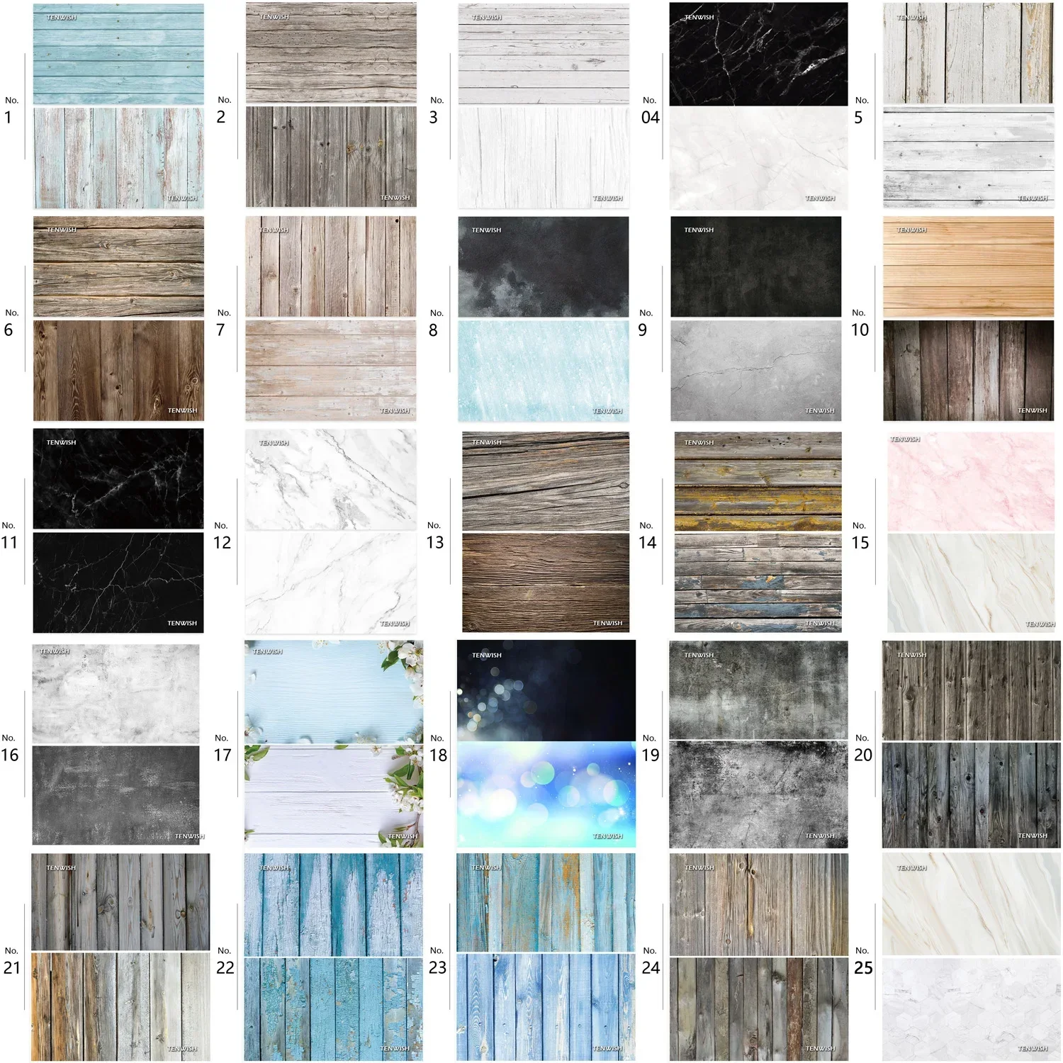 TENWISH 57*87cm Still Life Photo Background Tabletop Backdrop for High Key Shots Waterproof Wood Marble Concrete Wall Pattern