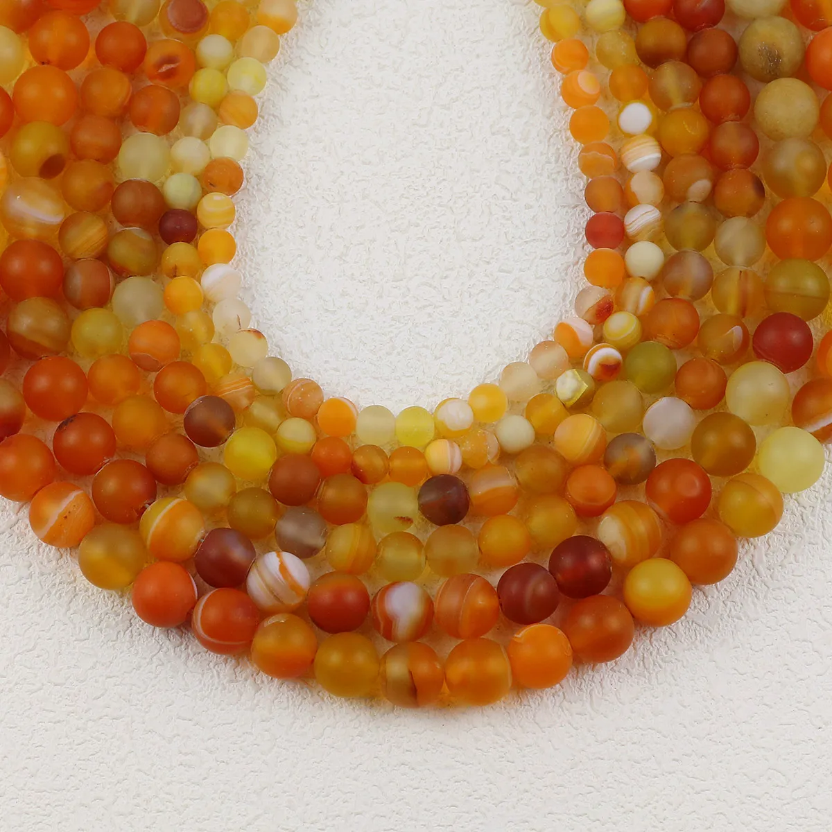 6 8 10 mm orange matt verwitterter Karneol runde Perlen Naturstein lose Kugel für Schmuckzubehör Liebe Armbandherstellung DIY