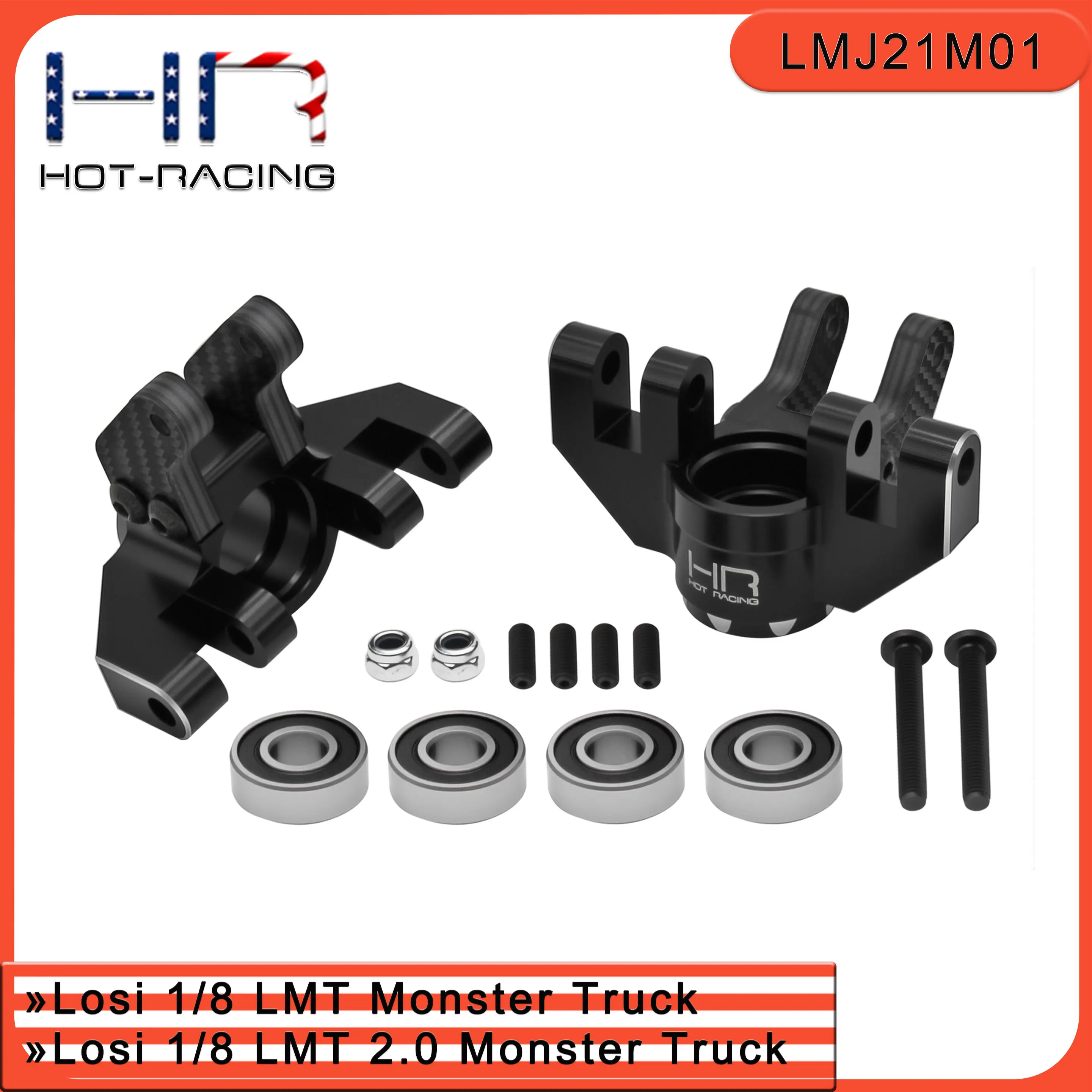 

Hot Racing Aluminum Steering Spindle Hd Bearings Losi 1/8 LMT,LMT 2.0