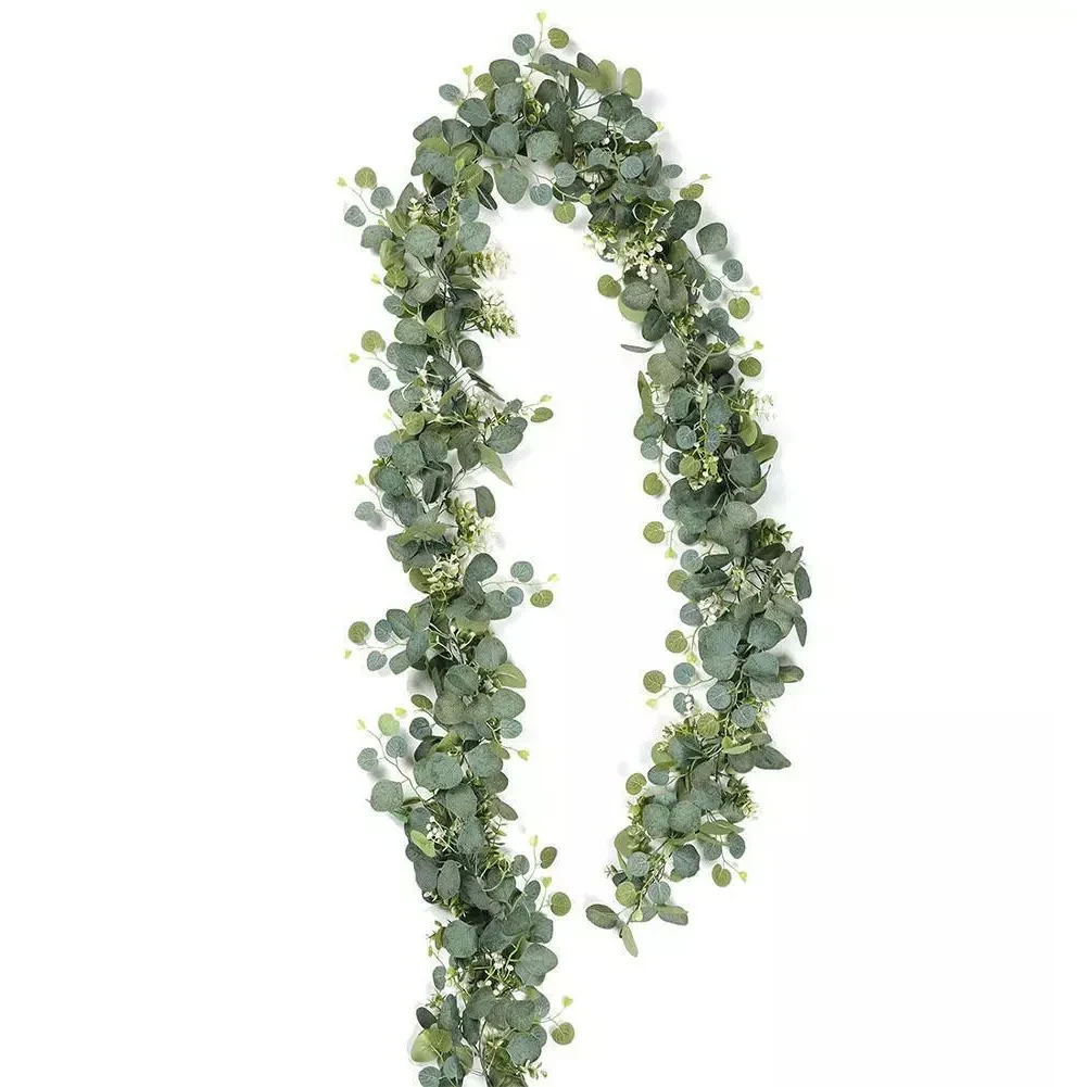 Home Decor Approx. 180cm 70.86inch Artificial Eucalyptus Garland Artificial Greenery Wreath Versatile Decoration