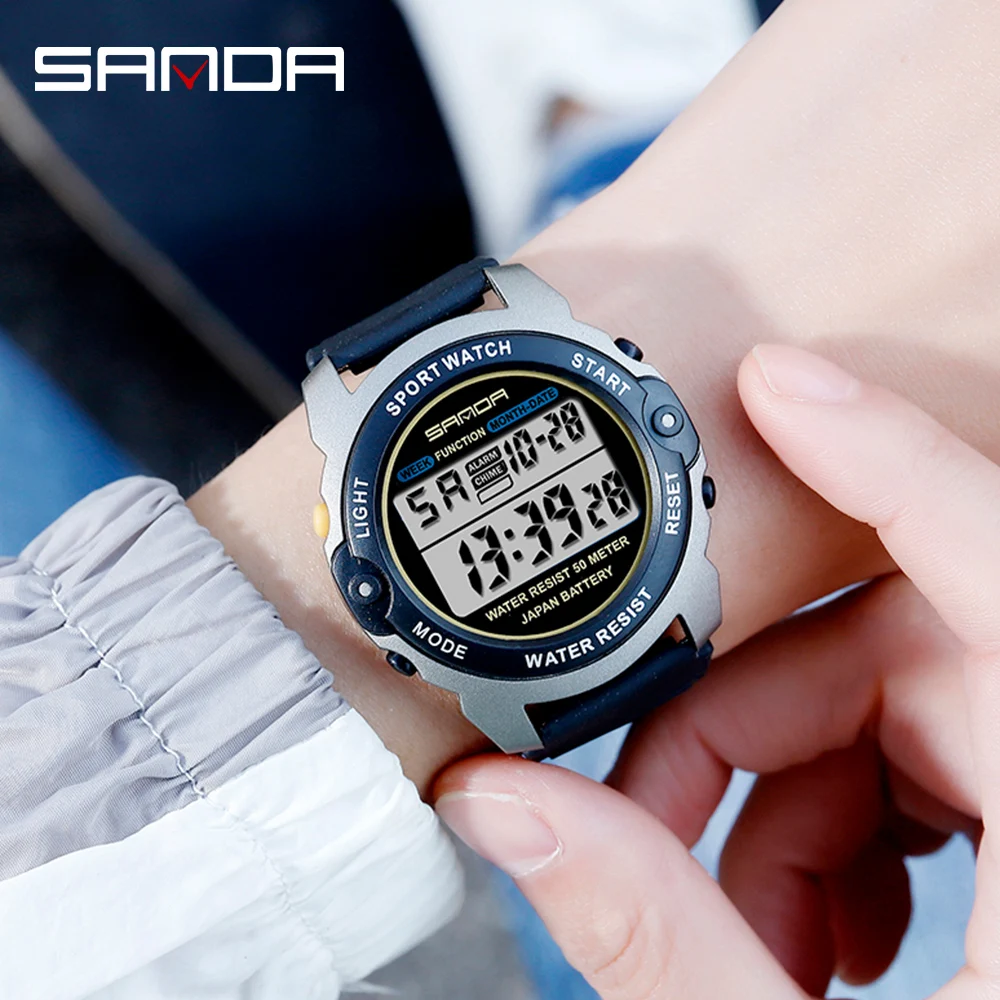 SANDA New Student Sports Electronic Watch for Men and Youth Multi functional Outdoor Watch for Men