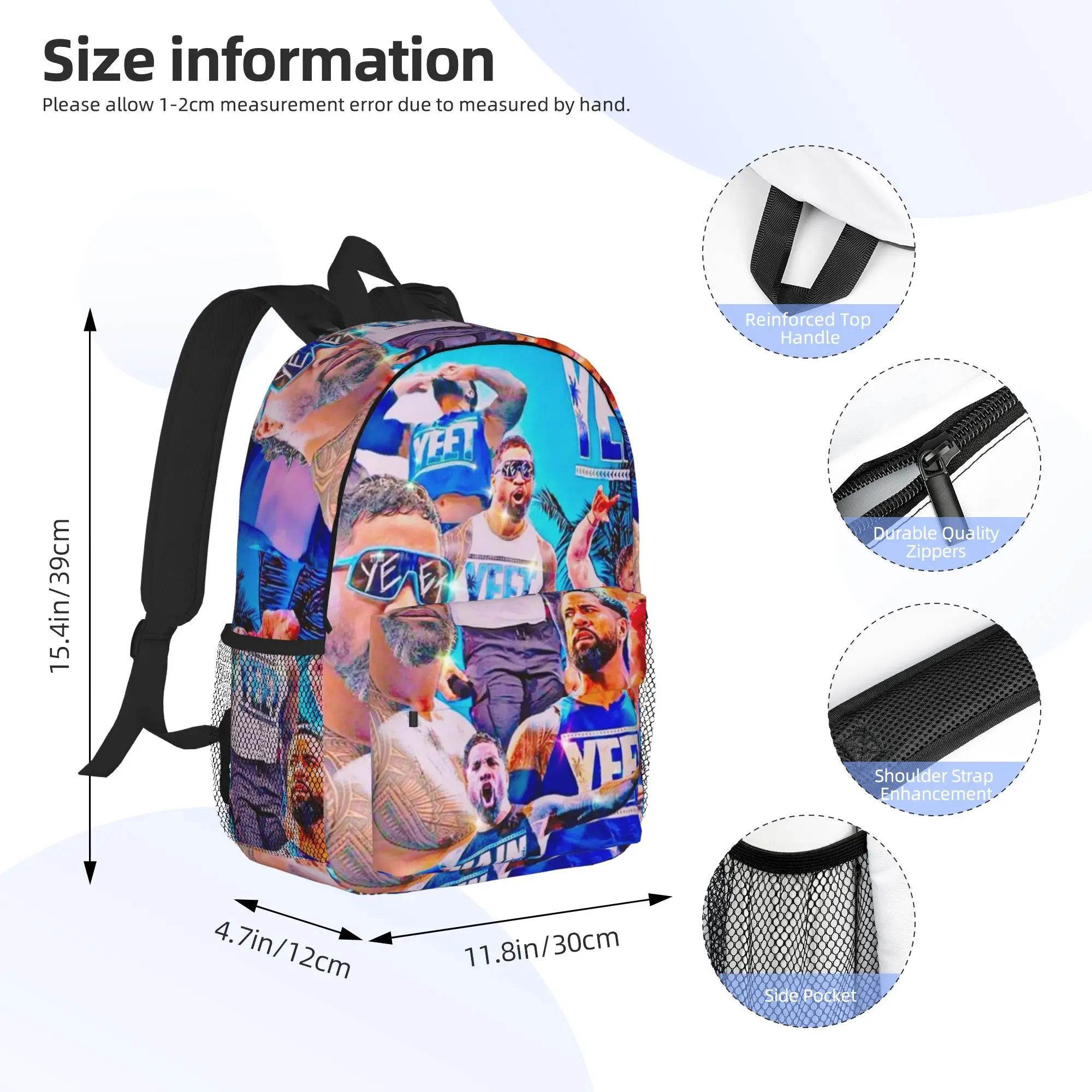Jey Uso Maint Event Backpack Hot Sale Daypack Large Capacity Boys Girls BookBag Shoulder Bags for Men Women School Bag