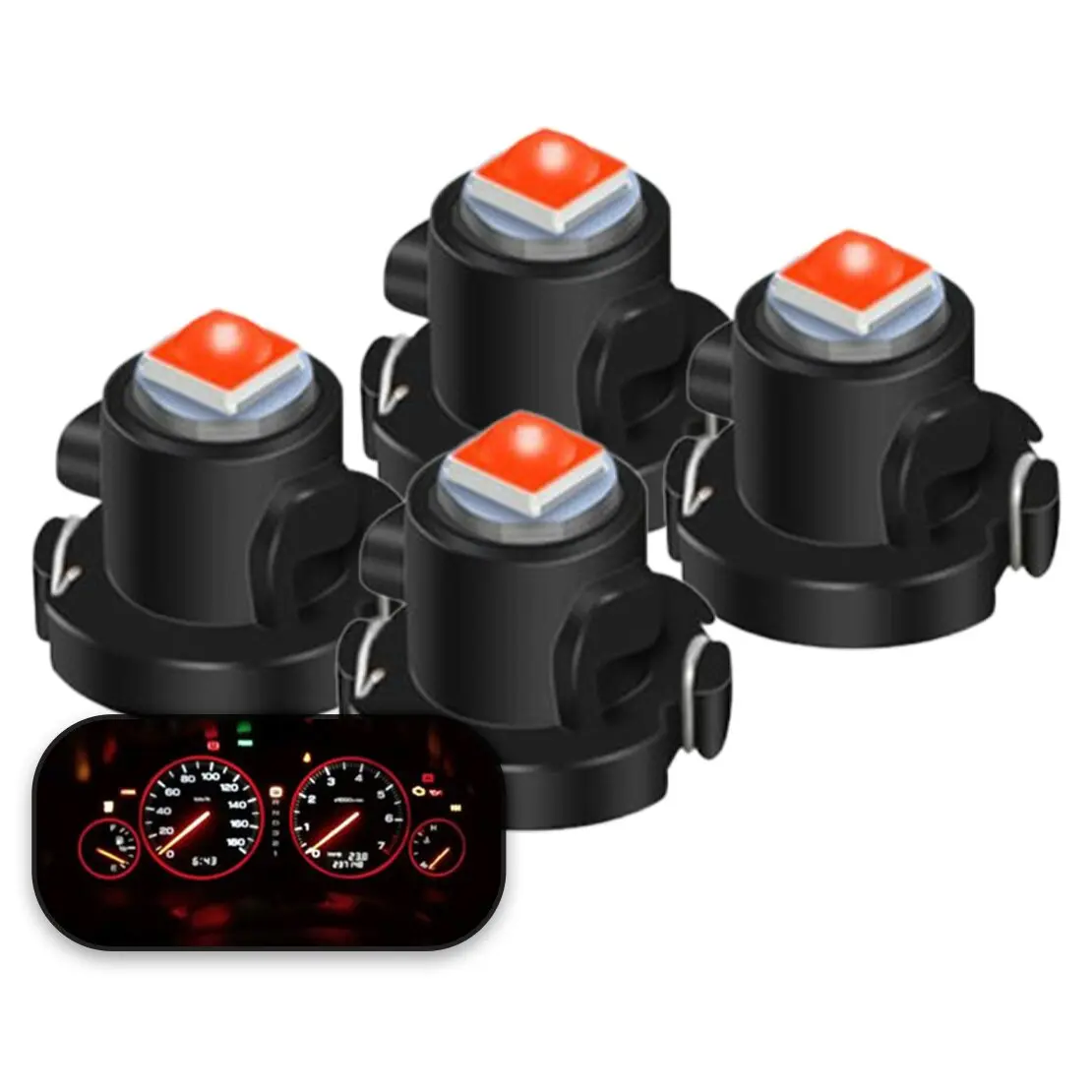 5013815AA 4pcs Red A/C Climate Heater Control LED Light Bulb Fit For Dodge Ram 1500 2500 3500 2003-2008