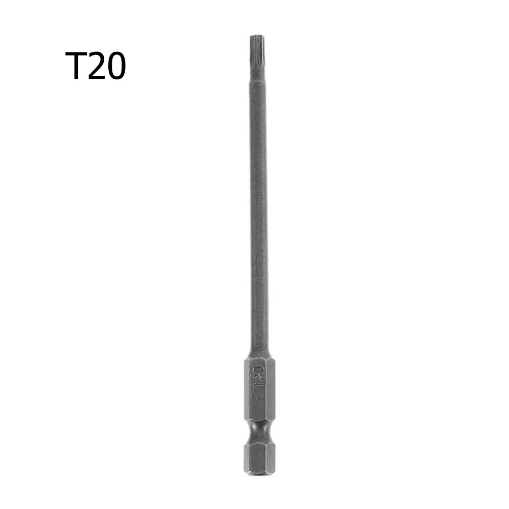 Broca de destornillador Torx de 1/4 pulgadas, cabeza de taladro de viento hexagonal de 150mm y 200mm, llave de tornillo, Estrella magnética T8, T15,