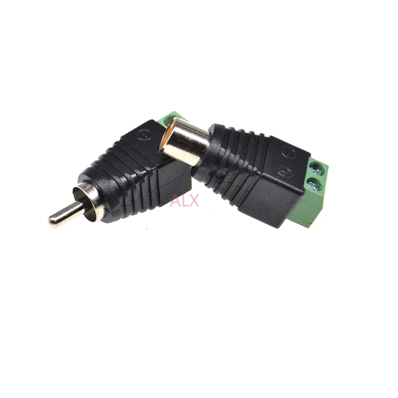1set Rca Male Plug + Female Jack Connector With Screw Terminal Block Adapter Solderless Type For Phono Speake Audio Video Av