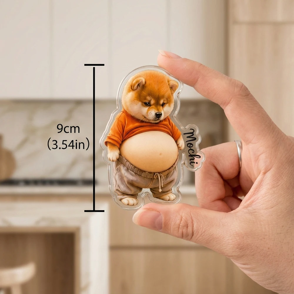 Personalized Custom Image Name Squish Belly Fridge Magnet,Novelty Decompression,Party Favor,Dog Cat Lovers,Home Decoration
