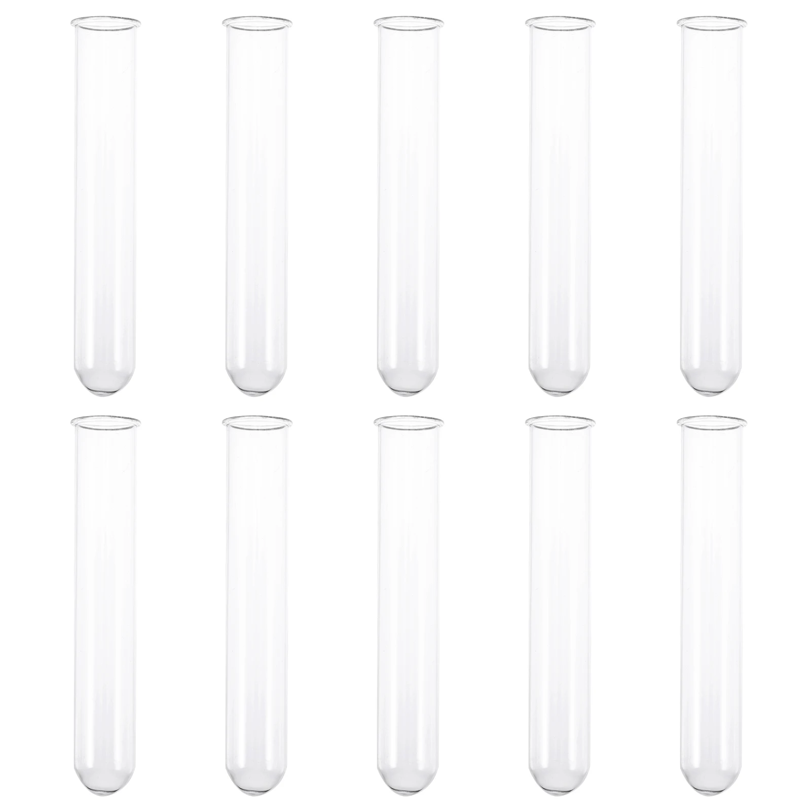 

10 Pcs Test Tubes Rolled Edge Glass Scientific Experiments Laboratory Glassware Articulated Clear