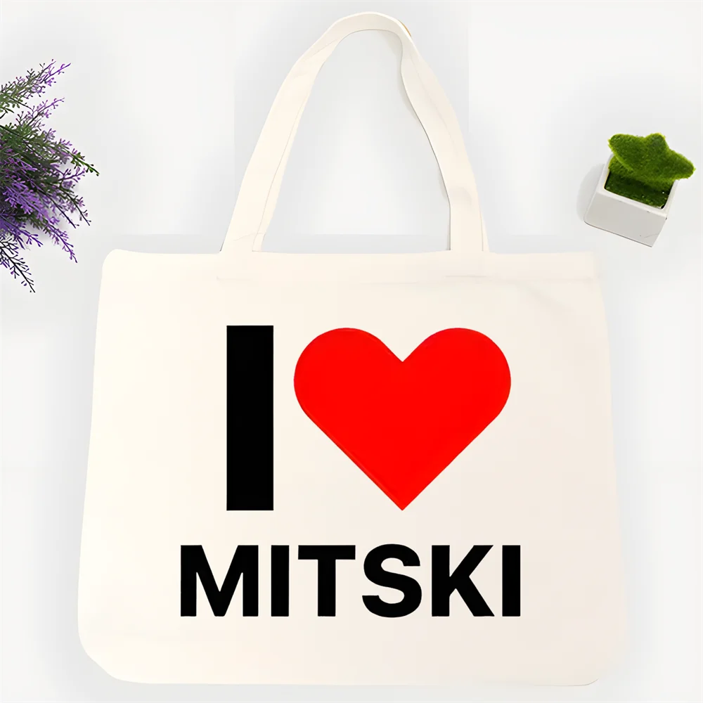 Mitski Singer Be The Cowboy Bury Me At Makeout Creek Shopping Bag Print Original Design White Unisex Fashion Travel Canvas Bags