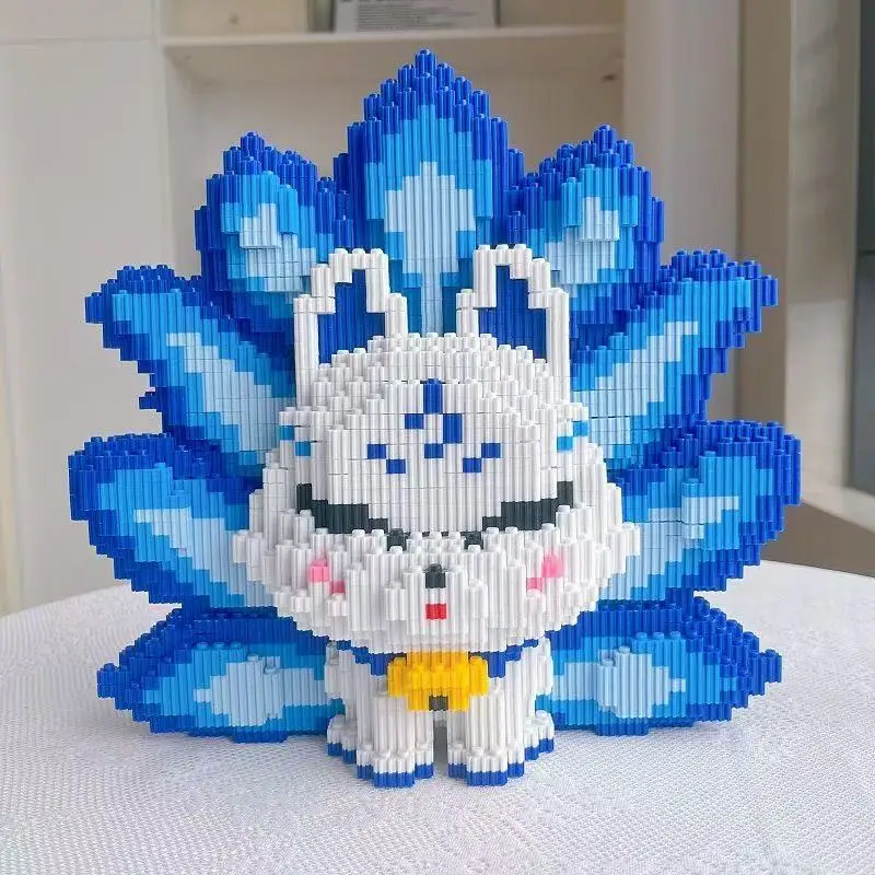 3695-Piece Nine-Tailed Fox Building Blocks - DIY Educational Toy, Fun Hands-On Assembly for Young People, Perfect for Christmas/Thanksgiving