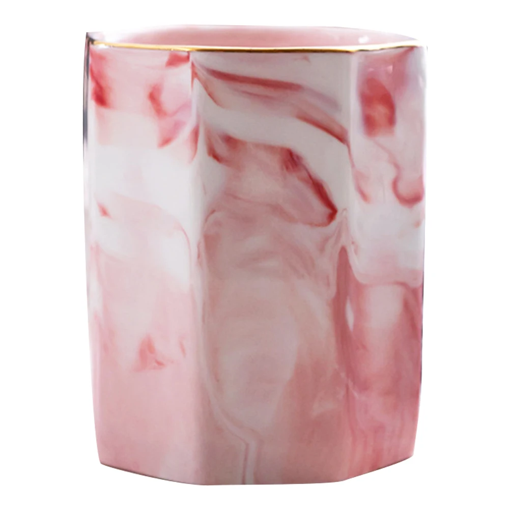

1Pcs Ceramic Marble Design Pen Holder Storage Cup for Cosmetics Brushes Stationery Organizer Multifunction Nordic Style Desktop