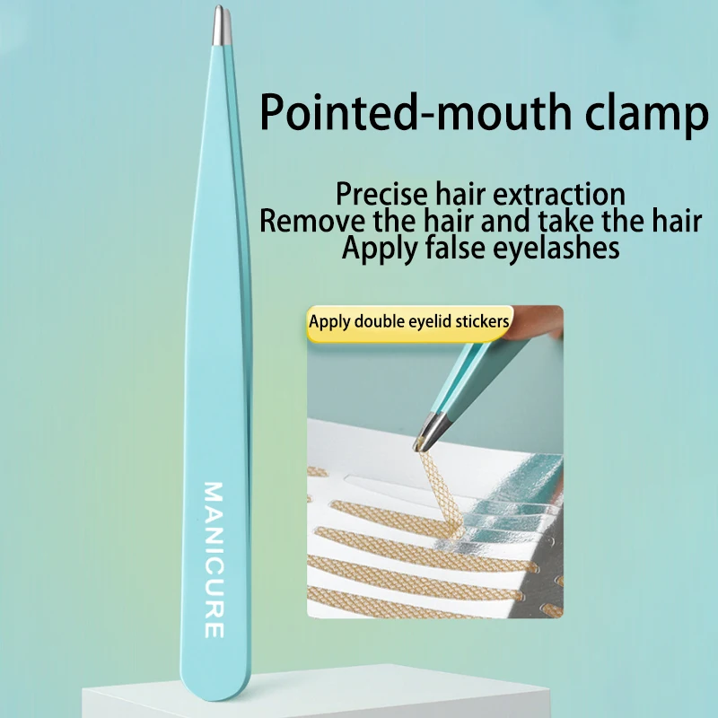 4-delige gekleurde wenkbrauwpincetten haarschoonheid fijne haarextractors roestvrijstalen schuine wenkbrauwclips make-up verwijderingsgereedschap