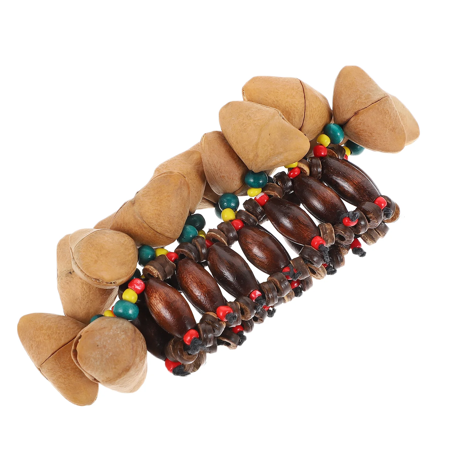 Nutshell Tambourine Bangle Musical Instrument Toy Djembe Bell Wooden African Tribal Style Child Bracelet Dance Wrist