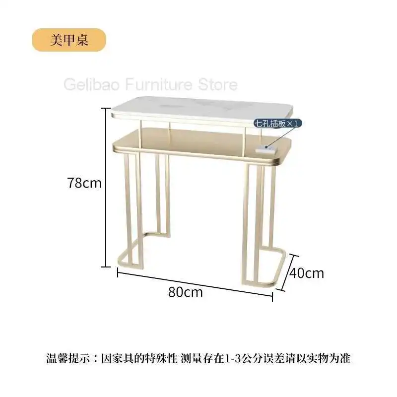 

Cream Style Professional Manicure Table Marble Tabletop Luxury Modern Nail Table Nail Artist Mesa Manicura Salon Furniture