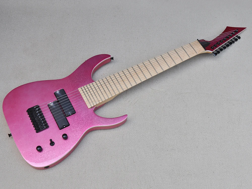 

Factory Outlet- 9 Strings Sparkle Pink Electric Guitar with 24 Frets,Maple Fingerboard,Customizable