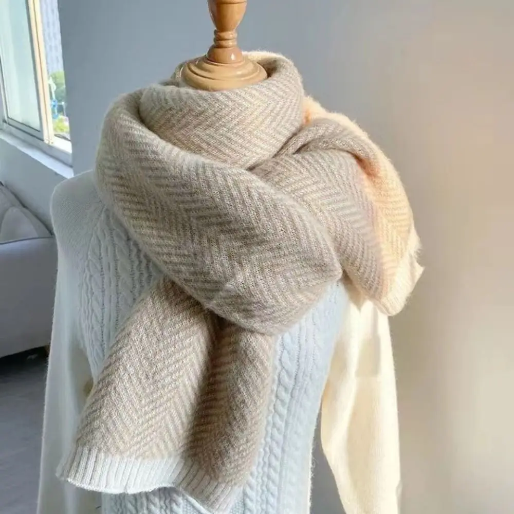 

Simple Plush Imitate Cashmere Wool Scarf Soft Thicken Winter Cashmere Scarves Korean Style Warm Long Shawl Student