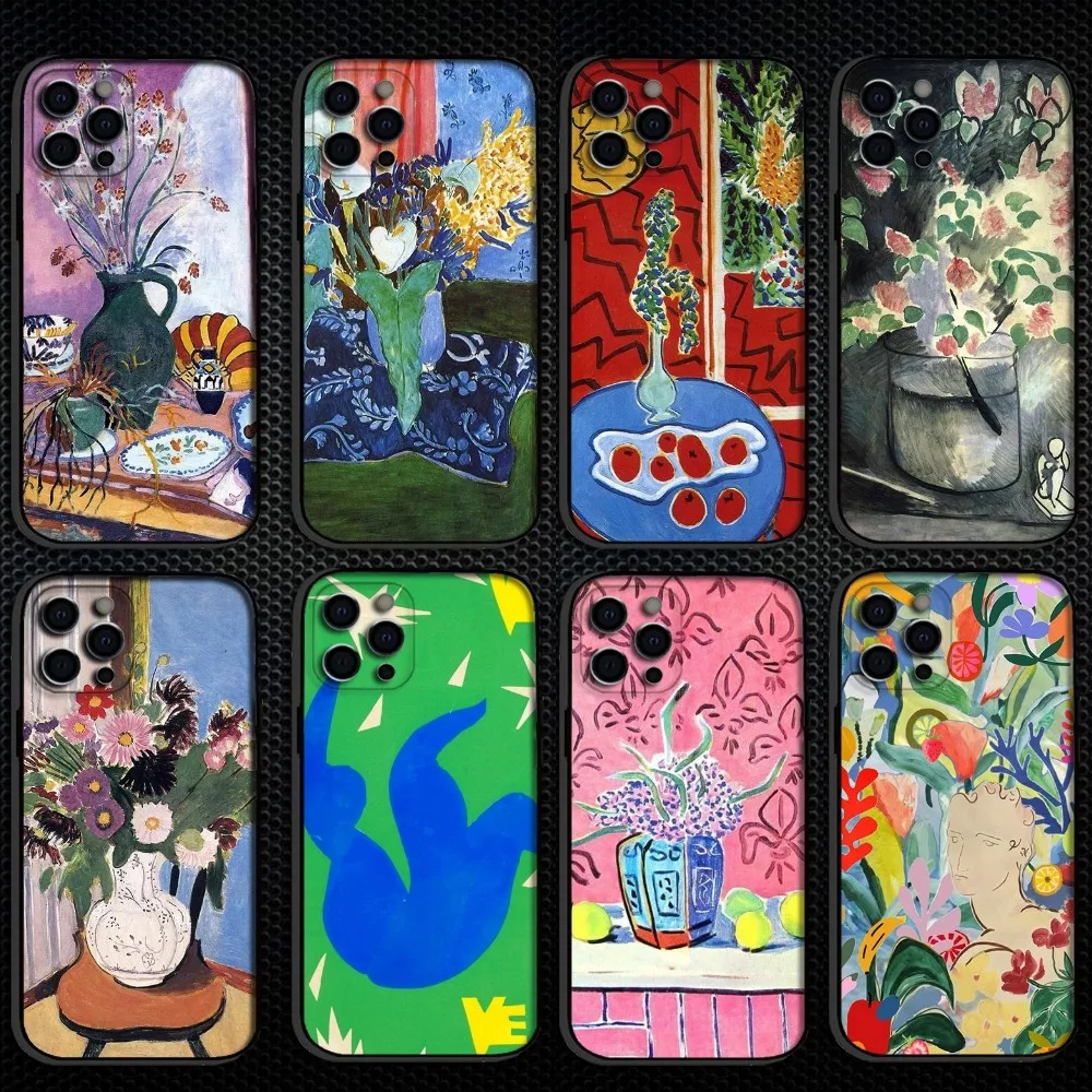 

Henri Matisse Art Painting Phone Case For iPhone 16,15,14,13,12,11 Plus,Pro Max, Soft Silicone Black Cover