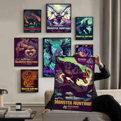 Classic Video Games Monster Hunter Self-adhesive Art Poster Whitepaper Prints Posters Artwork Home Decor