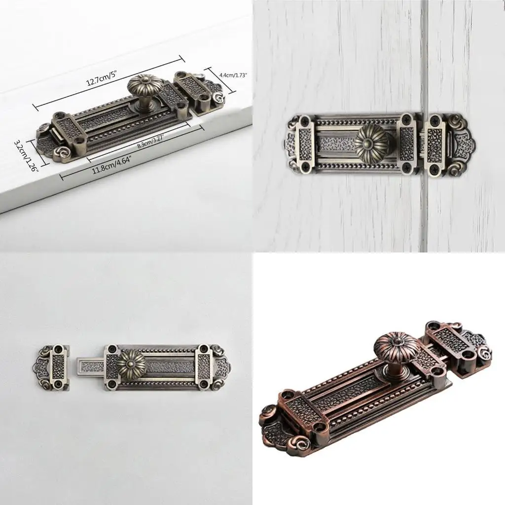 

652F Thickened Sliding Bolt Door Lock Zinc Alloy Slide for Latch Lock Safety Door Barrel Bolt Retro Privacy for Latch Easy to