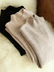 Jesień Zima Szykowne Swetry Damskie Moda Turtleneck Pullover Długi Rękaw Dzianinowe Swetry Miękkie Ciepłe Pull Femme Top 275G