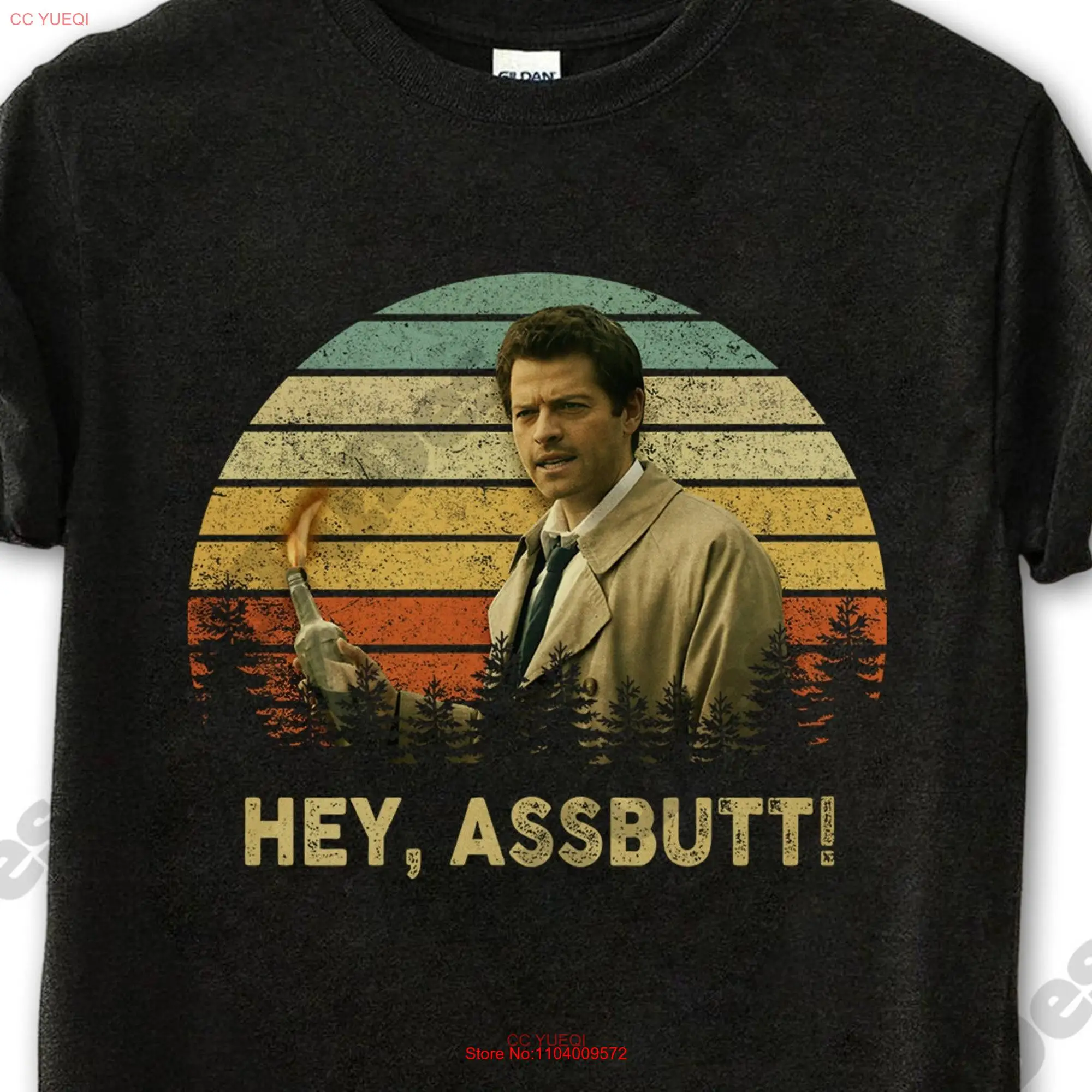 Misha Collins Hey Assbutt Vintage T Shirt Movies Quote  long or short sleeves