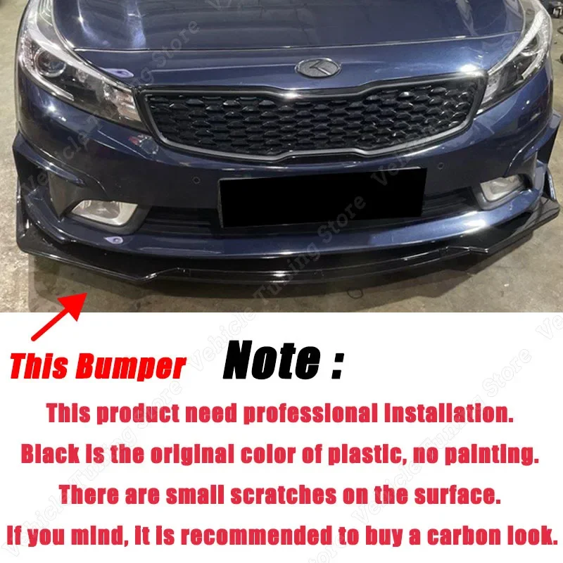 For Kia Forte 2009-2013 High Performance Car Front Bumper Splitter Lip Canard Diffuser Spoiler Body Kits Tuning Accessories