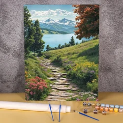 Paint By Numbers Kits Adults Mountain Lake Painting With Numbers Handwork Diy Gift Modern Paintings For Bedroom Wall Home Decors