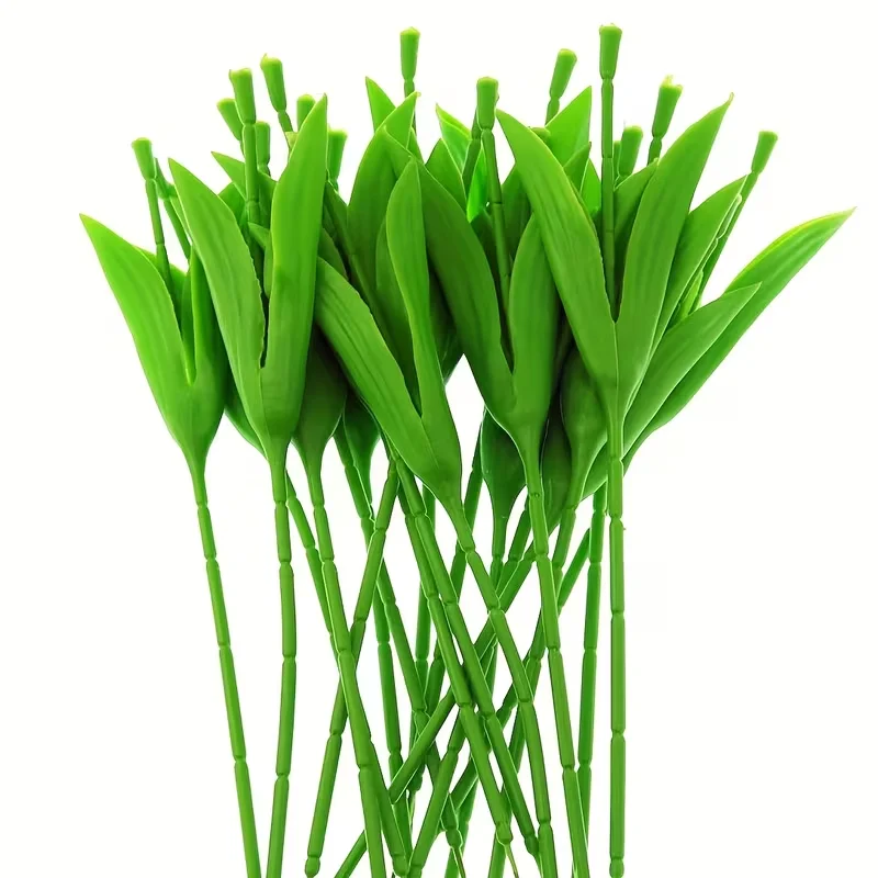 

20PCS Artificial Tulip Flower Branches Green Plant Flower Branches Materials For Home DIY Decorative Tulip Handicrafts Lovers