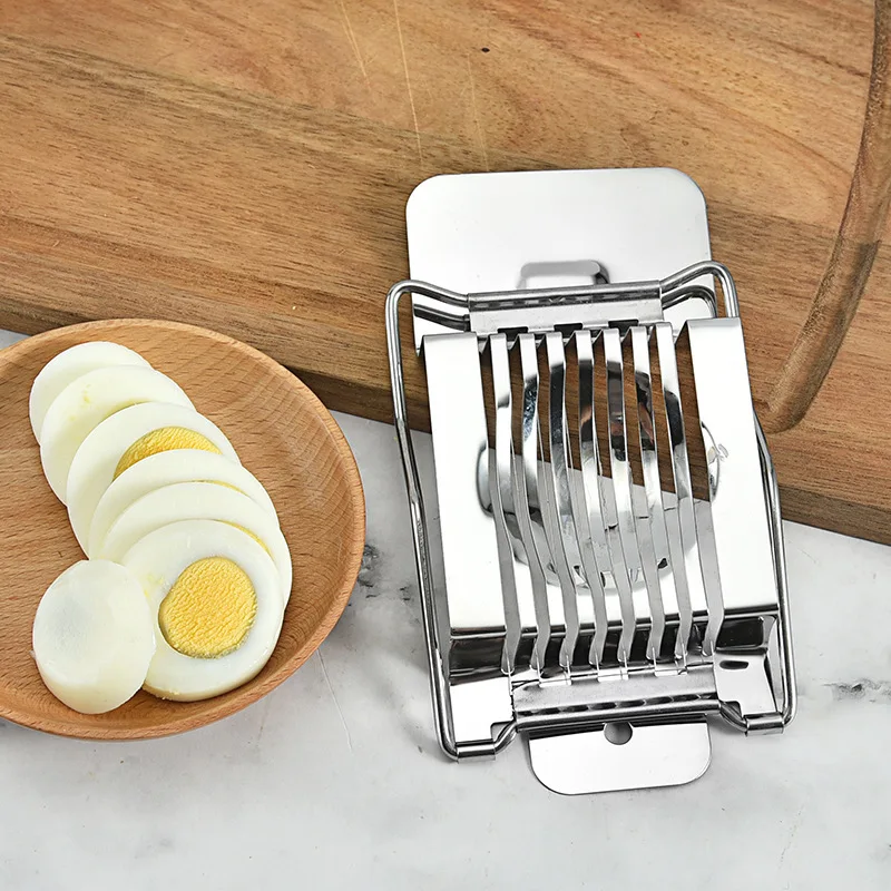 Stainless Steel Egg Slicer Multi Functional Food Grade Fruit Slicer Practical Portable Egg Cutting Dispenser Kitchen Accessories