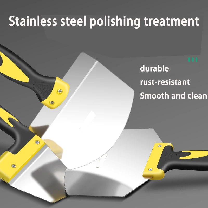 Arc Shaped Putty Scraper Fan-Shaped And Square Ash Applicator 420 Stainless Steel Putty Knife Cleaning Scraper Bricklaying Tool image 4