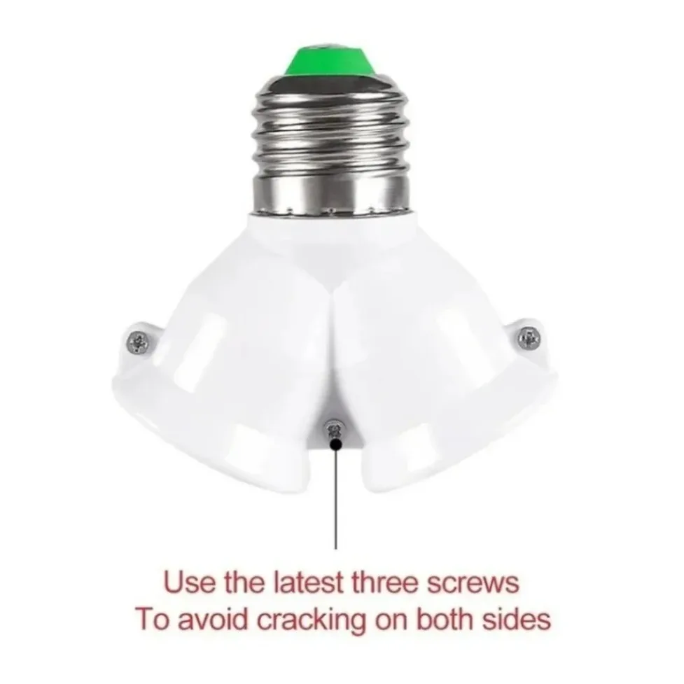 E27 To 2-E27 LED Bulb Socket Splitter Adapter 1-10Pcs Screw Lamp Holder Converter For Home Studio Lighting Wholesale Bulb Holder