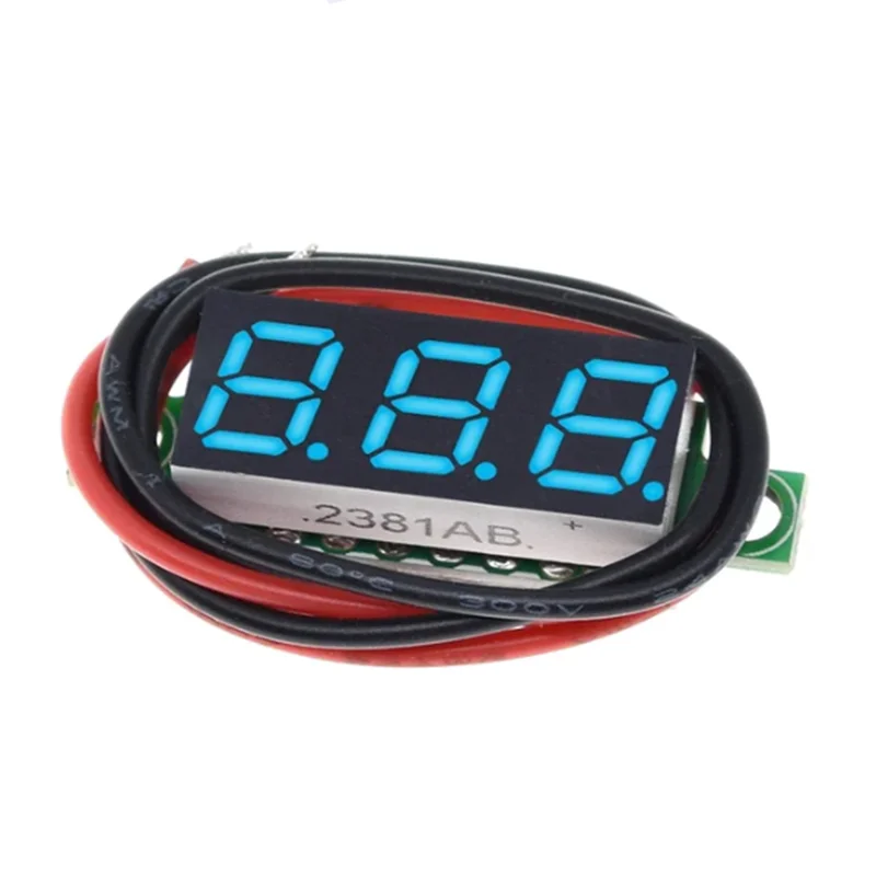 0,28 Zoll DC LED Digital-Voltmeter 2,5-30V Spannungsmesser Auto Kfz Mobile Stromversorgung Spannungsprüfer Detektor Rot Grün Blau Gelb