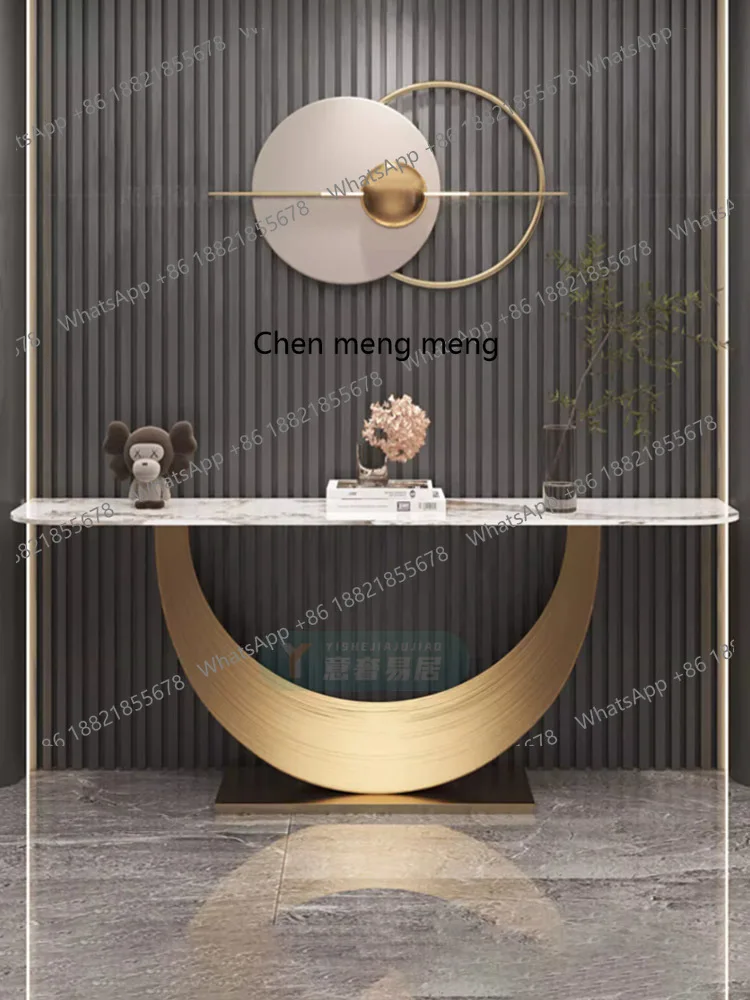 

Modern Minimalist Living Room Console Table Entryway Italian Style Ultra-Simple Rock Plate End View Table Console Table