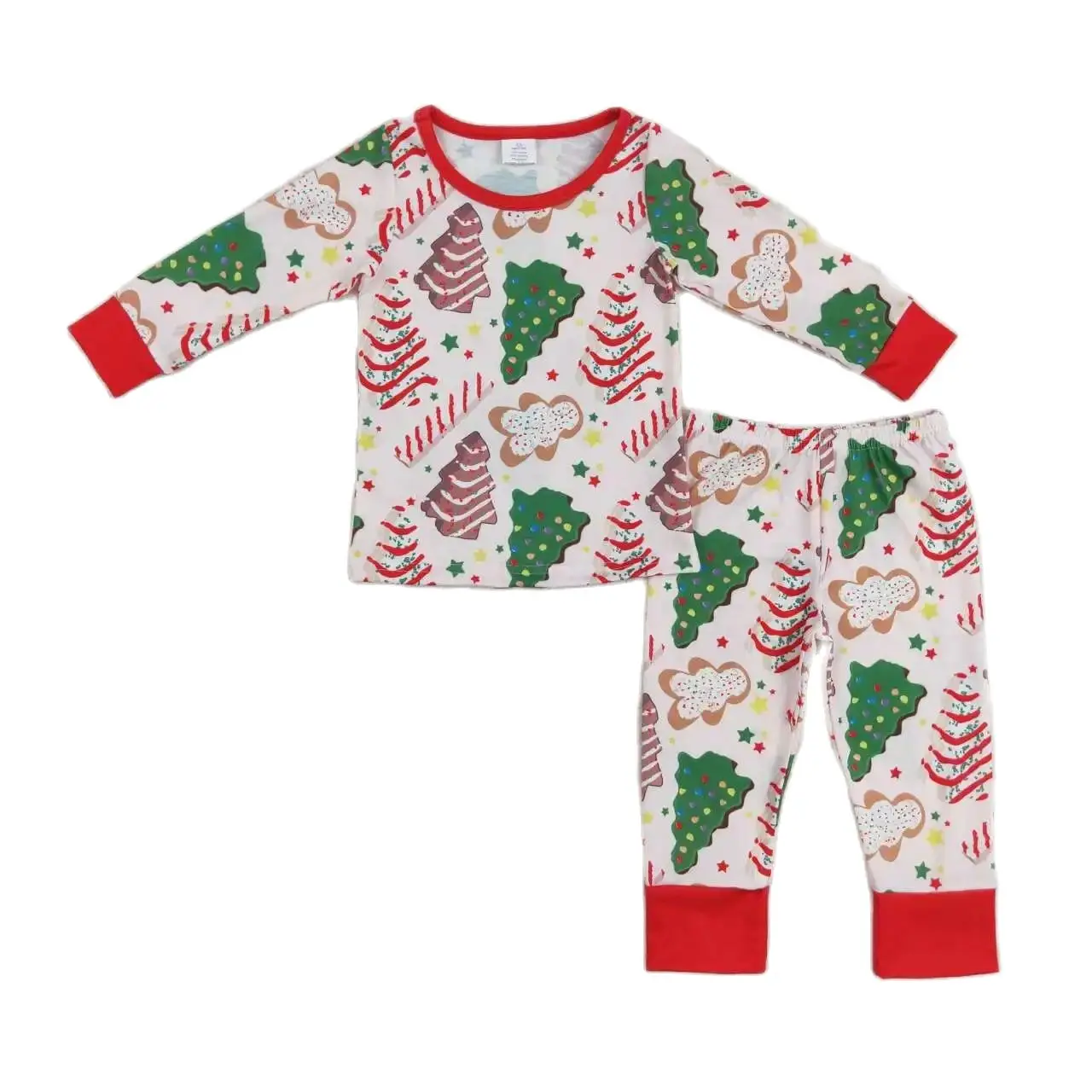 

BLP0549 sibling sleep kids clothing modal christmas tree cookies print pajamas children's clothes boys autumn fall outfits