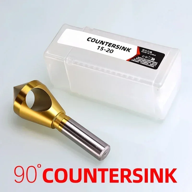 RIGTIP Titanium Coated 90 Degree Deburring Chamfering Countersink Bit for Metal Smooth Hole