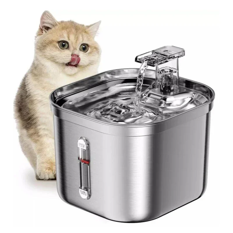 

Pet Water Dispenser Stainless Steel Cat Water Fountain Automatic Circulation Electronic Pet Supplies Smart Drinking Dog Bowls