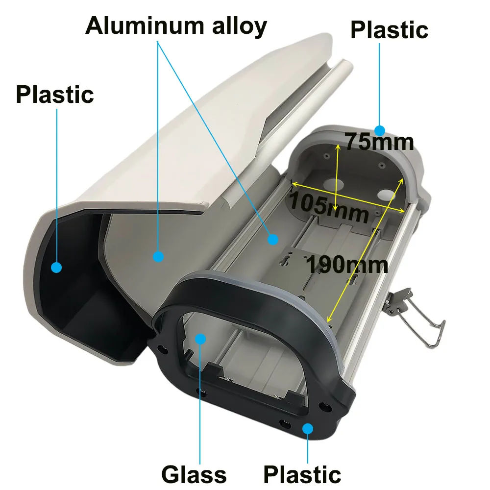 9 Inch Aluminum Alloy Security CCTV Camera Housing With Lock Outdoor Waterproof Security Camera Protection Case 320x165x120mm