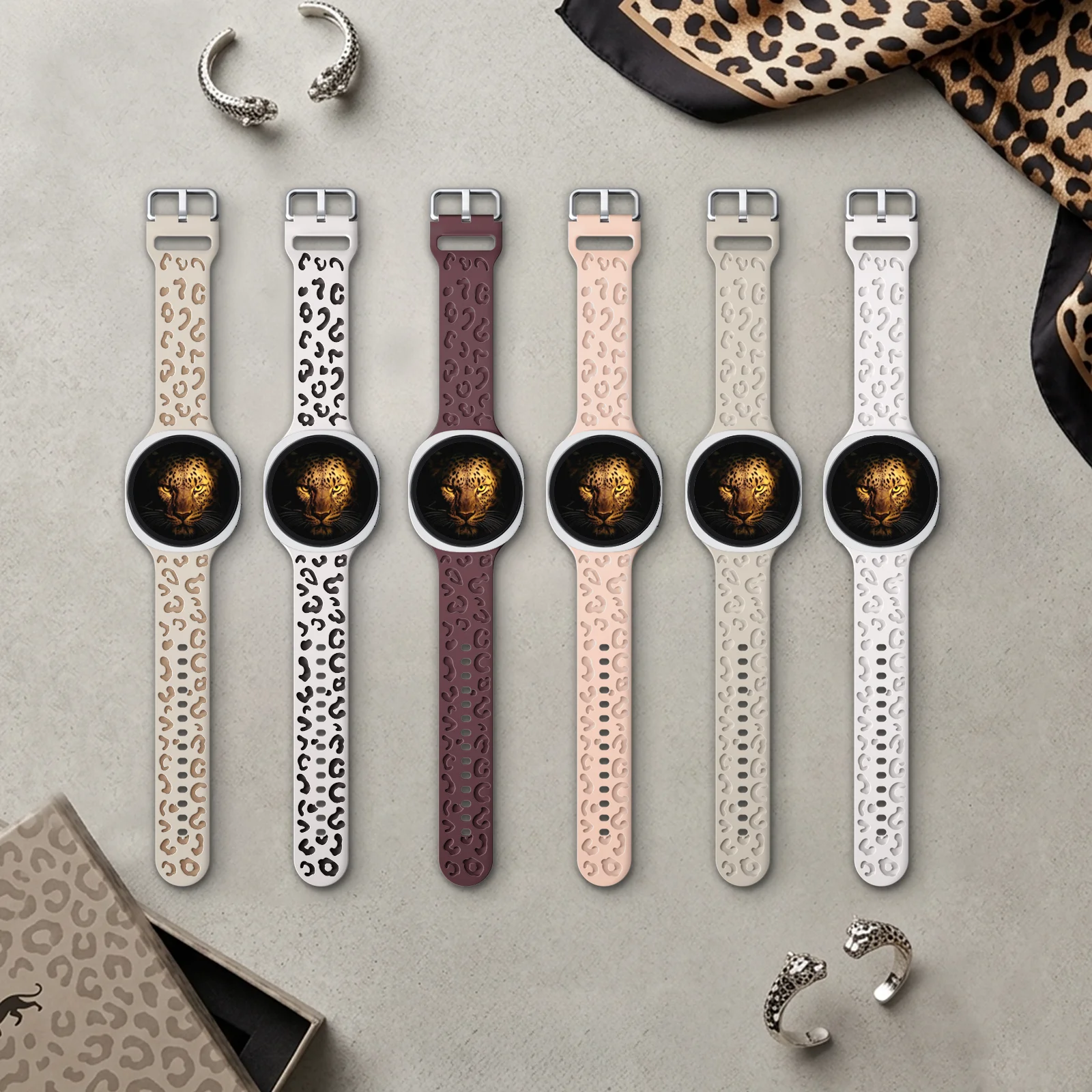 Leopard Print Strap for Samsung Galaxy Watch 9 8 Classic 40mm 44mm Silicone Sport Brecelet Woman Correa for Samsung Watch 8 Band