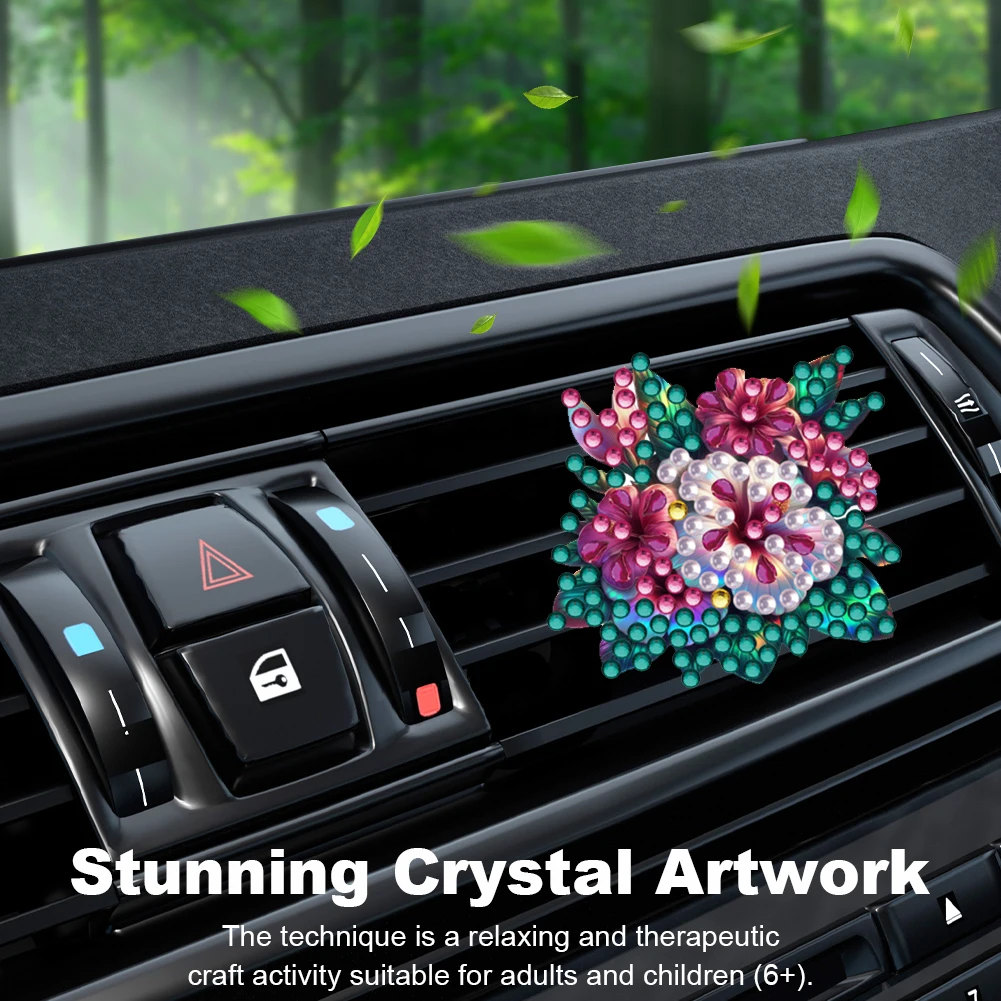 

12pcs Diamond Painting Car Aromatherapy Vent Clip for Car Interior Decor (C)