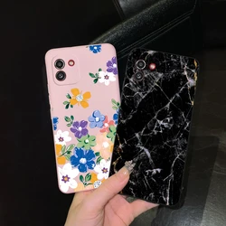 For Samsung A03 Case Fashion Marble Flower Painted Soft Phone Cases For Samsung Galaxy A03 2021 Fundas SM-A035F A035M A035G Capa