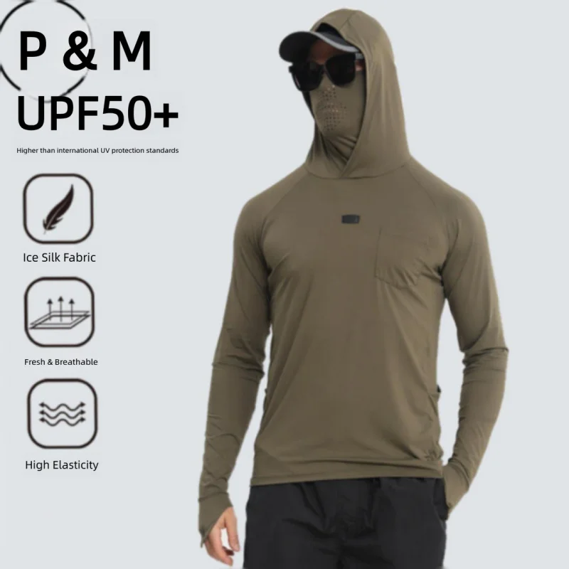 Summer Ice Silk UV Protection Jacket For Men, Lightweight Mesh Quick Dry Fishing Shirt