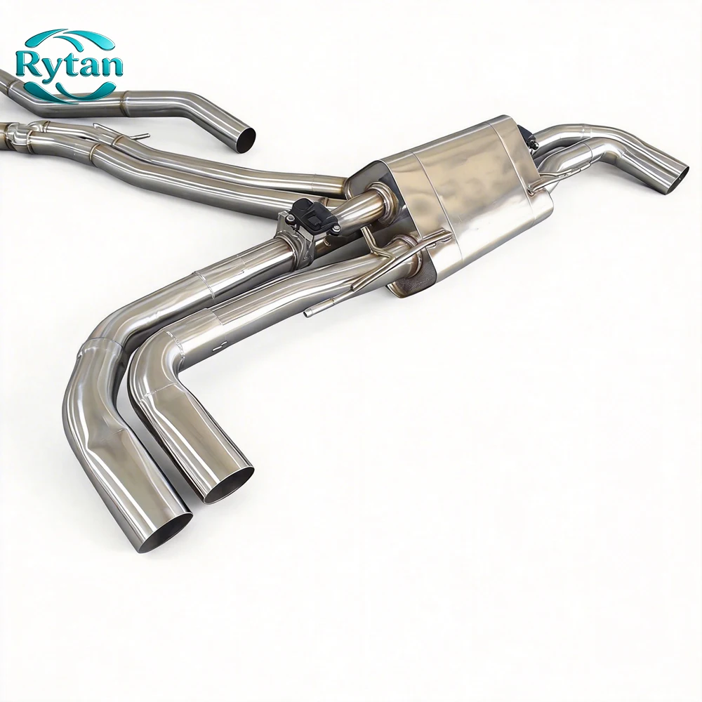 Rytan Performance Valvetronic  Exhaust Pipe Exhaust Valved Stainless Steel Exhaust System Catback for 2018 Q8 3.0T Four Out